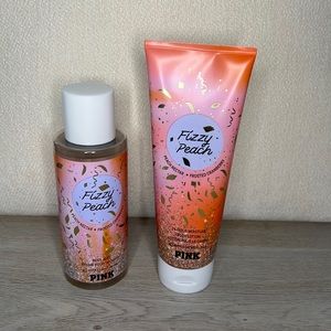 PINK Fizzy Peach Body Mist and Lotion set